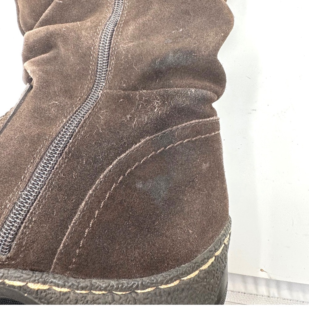 BareTraps Emilse Boots Womens 10M Brown Suede Faux Fur Winter Slouchy Boho Chic - Picture 10 of 10